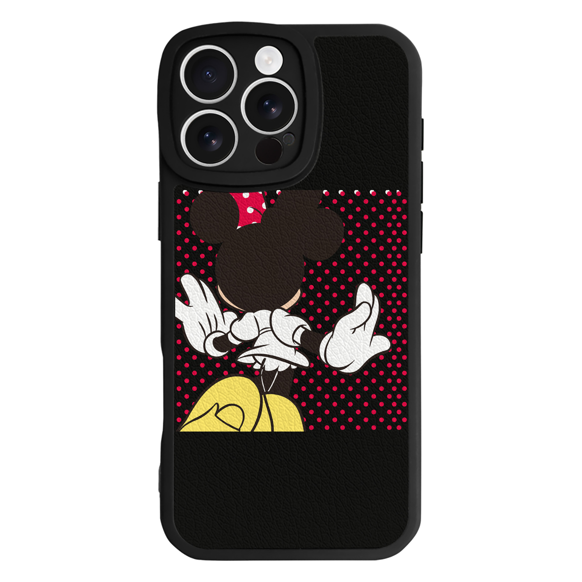 （画像用） ミッキーマウス Mickey Mouse 【iPhone 16シリーズ対応】シリコンスマホケース（レザー調） 材質：シリコン